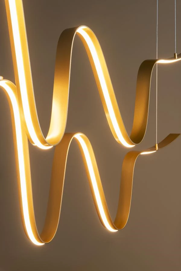 Lucide Premium LAMBADA - Lámpara colgante - LED Regul. - 2x55W 2700K/3200K - Oro mate / Latón - ambiente 2